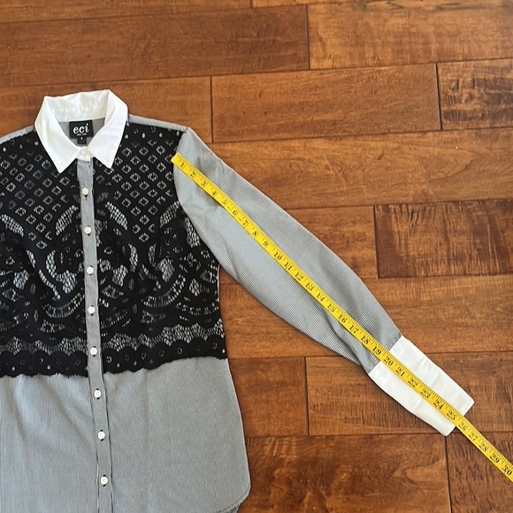 Eci New York black lace button up shirt - Picture 12 of 13